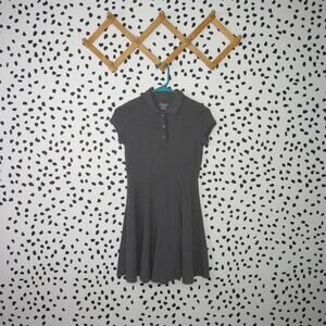 The Children’s Place Gray Polo Collar Short Sleeve Girls School Uniform Dress